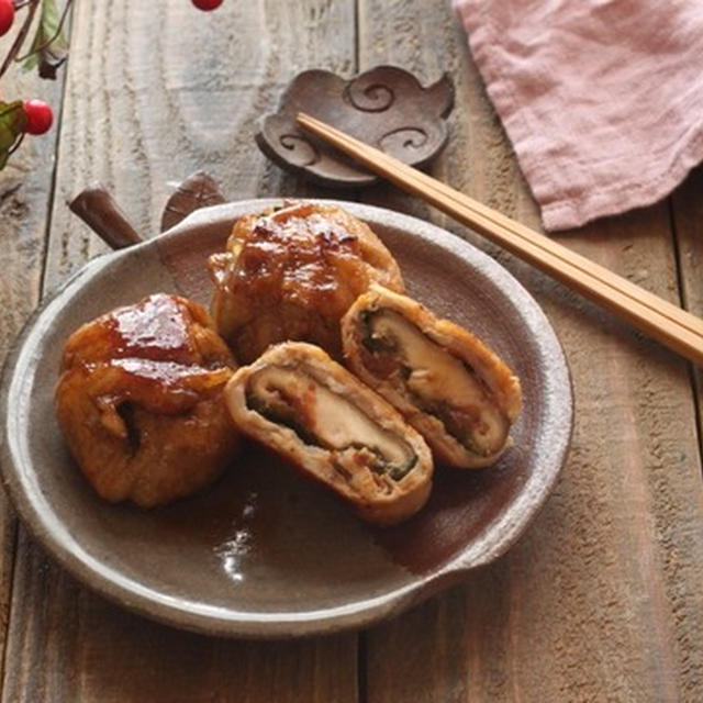 【レシピ】肉巻きしいたけの梅しそ照り焼き