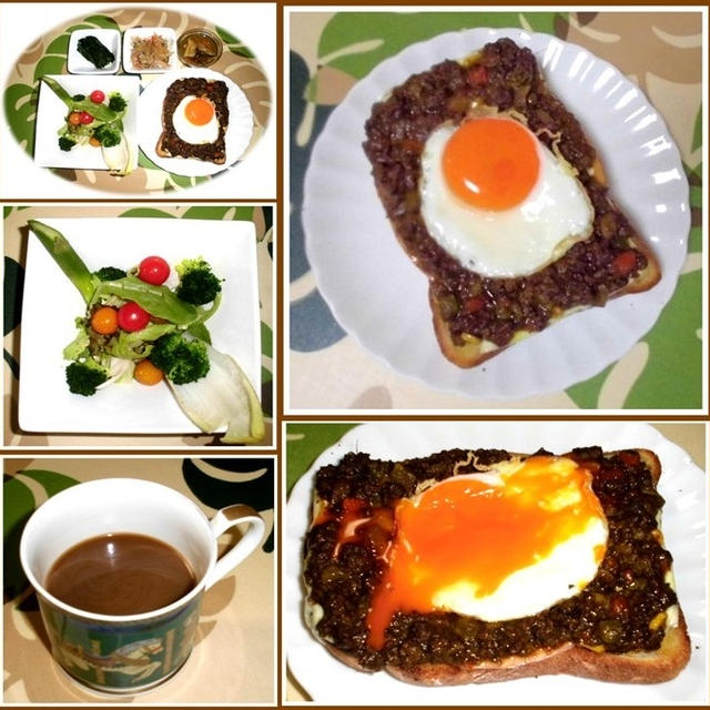 キーマカレーオープントーストサンド