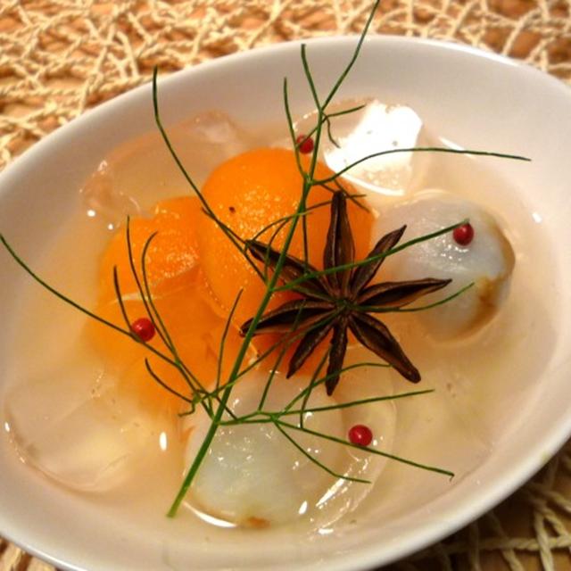 ビワとライチのゼリー寄せアニス風味☆☆☆