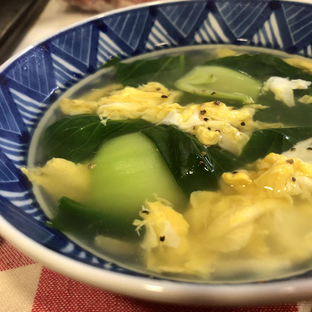 忙しい朝にも超簡単♪青梗菜と卵のスープ♪