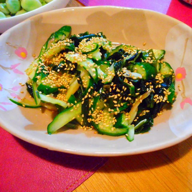 ワカメとキュウリのだしまろ酢の物