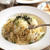 白菜と白子（しらす）の白パスタ。