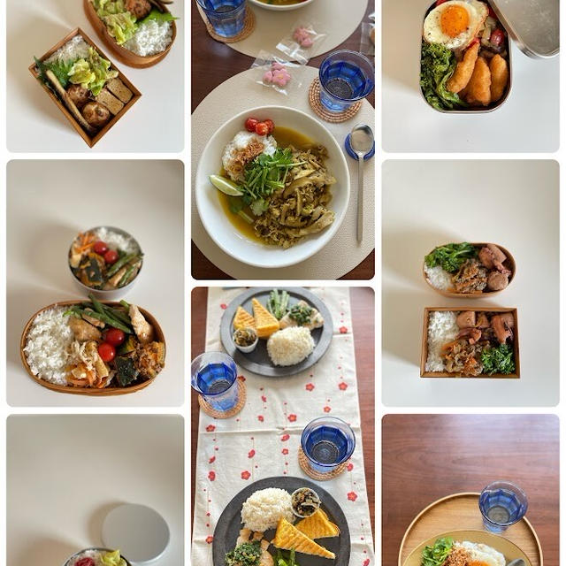 （遅くなりましたが）先週1週間の昼ごはん、晩ごはん、お弁当まとめ