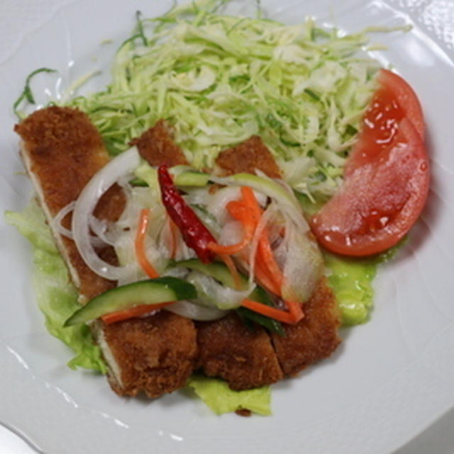 チキンカツで即席南蛮漬け風★★★
