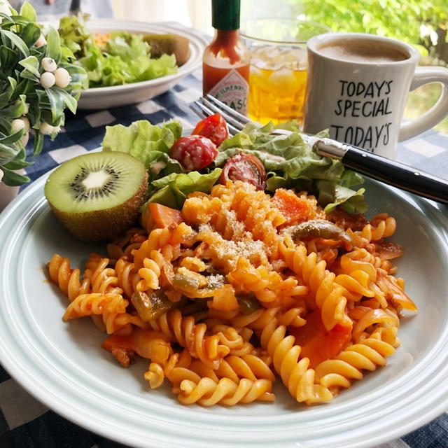 炊飯器で作るショートパスタ♡冷蔵庫の余りもので出来ます～