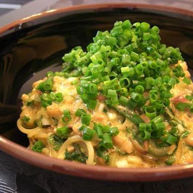片岡護シェフレシピ☆基本の納豆パスタ
