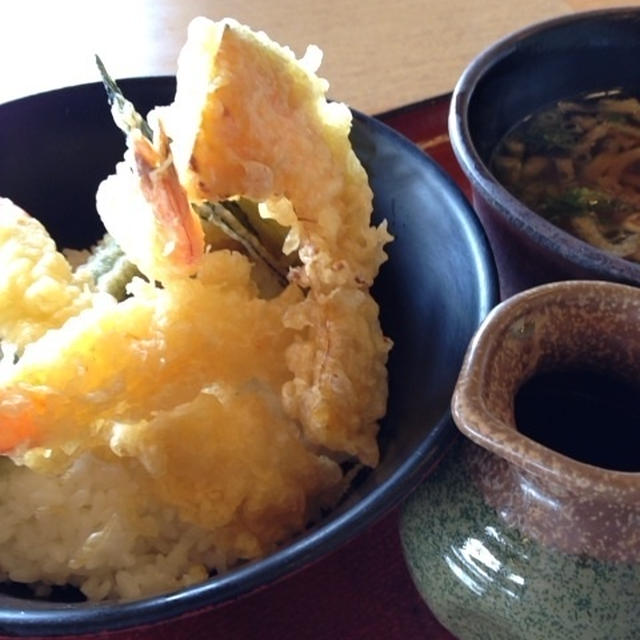 海老天丼とミニうどん