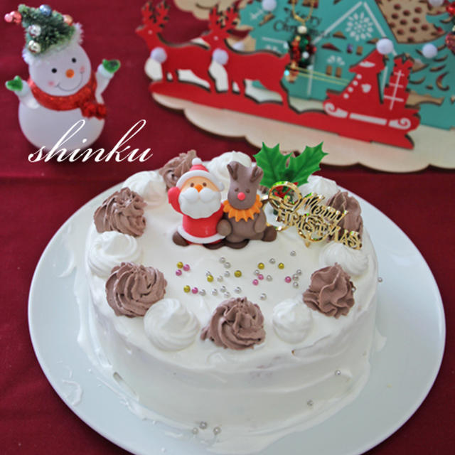 しゅうとちぃが作ったクリスマスケーキ。