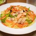 残りものでつくる具だくさんパスタ