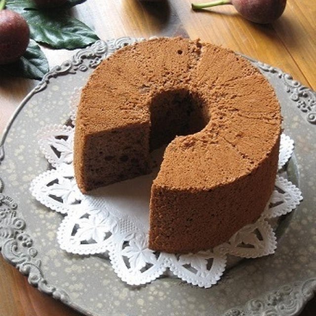 ドライ無花果とココアのシフォンケーキ♪