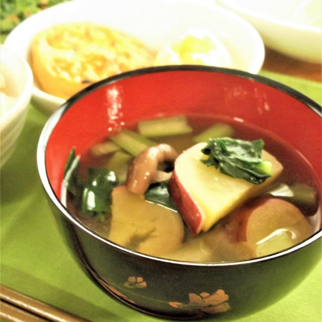 こうやっとけば、朝ラクラク～！家庭菜園の薩摩芋で♪　我が家のお味噌汁の作り方