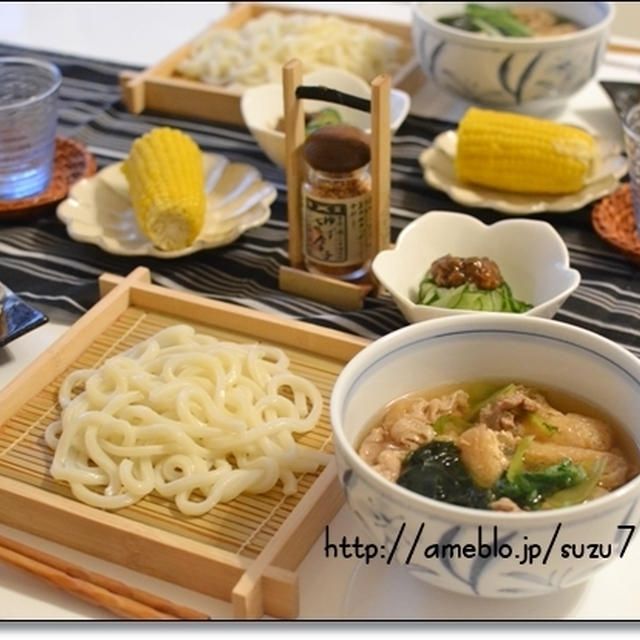 肉汁うどんで晩ごはん