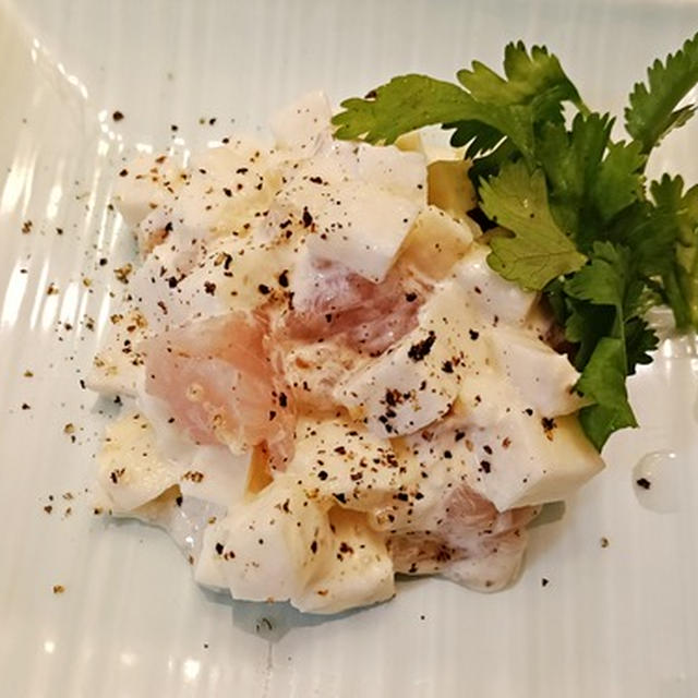 時間がないときの簡単おつまみ☆びん長マグロと長芋のゆずマヨ和え♪