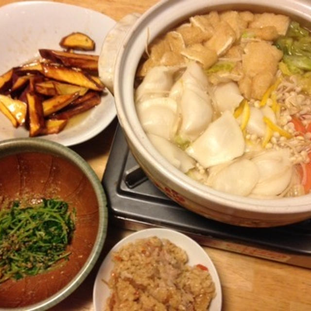 昨夜は水餃子鍋など～