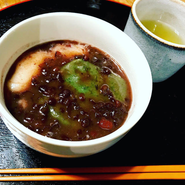 Sweet red beans soup and mochi