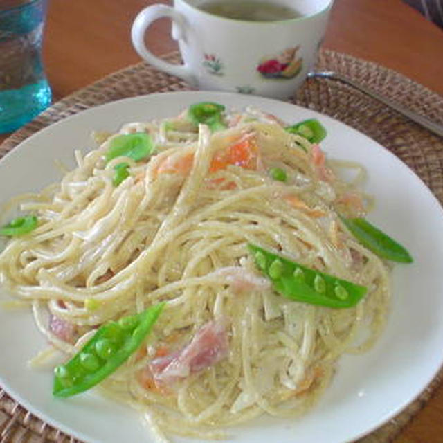 簡単クリームパスタとおしゃべり♪