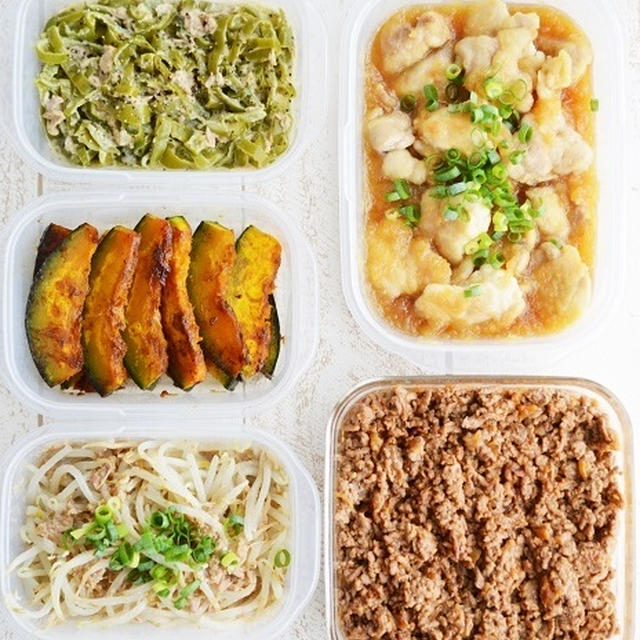 茶色っぽいおかず多めの地味な作り置き（5品＋2品）