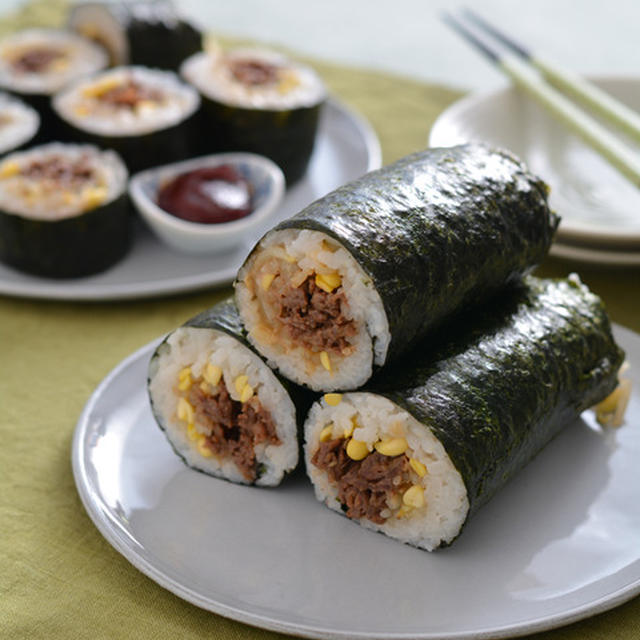 焼肉もやしラップ巻き。【太巻き風ラップ巻き・具材は2つ・酢飯不要】