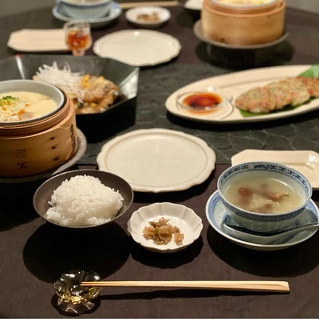 牡蠣と白菜のオイスター炒めと、大根餅と、中華茶碗蒸しの夜ごはん