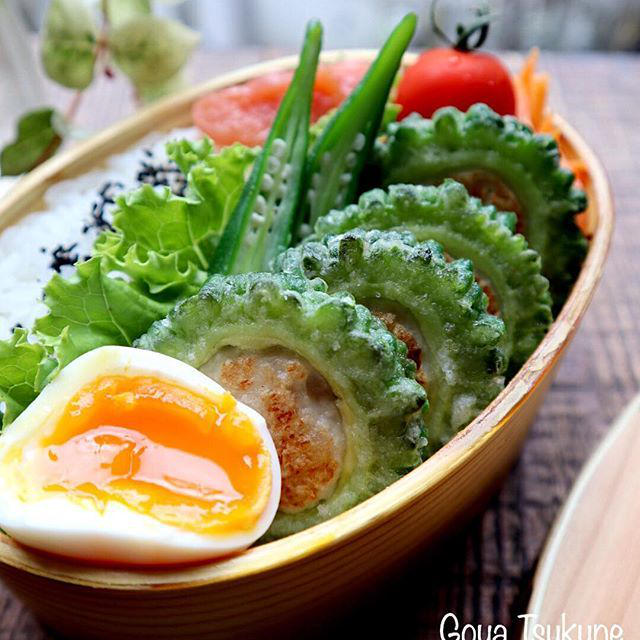 ゴーヤつくねのっけ弁当♡【#お弁当#のっけ弁】