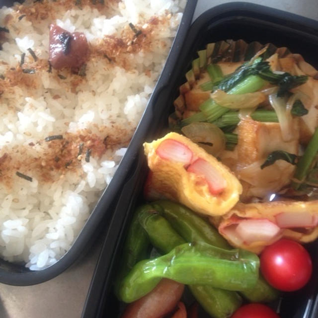 中華だしを厚揚げと共に。お弁当。