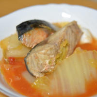 サバと白菜のメキシカン風トマト煮込み