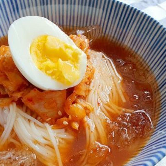 【三食ごはん】冷麺風冷やし素麺の韓国レシピ ♪夏は、キムチマリグクス