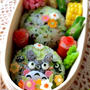 おにぎりにぺたんこトトロのお弁当♡お泊まり保育♡