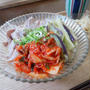 冷しゃぶとキムチの冷たい素麺#私のごはん