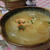 とろり黄身があふれます♪　オニオンたまごスープ　パプリカで味変!?