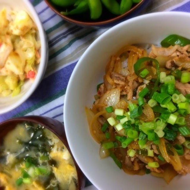 野菜たっぷり豚丼