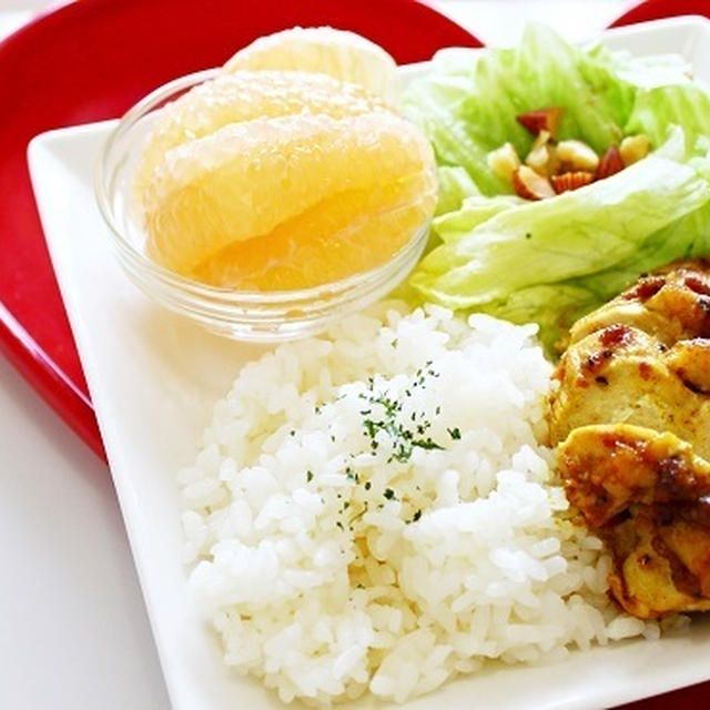 【おうちカフェ気分で☆】鶏肉のカレーソテーのワンプレートのレシピ☆