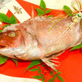 喜寿祝に★祝鯛　祝鯛レシピ　鯛の塩焼き　お食い初め　初節句  お祝い、還暦、米寿、白寿に