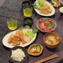 鶏胸肉のスティックフライドチキンとピンクの蕪煮とかの夜ごはん