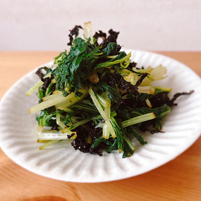 ばら海苔たっぷり水菜のお浸し