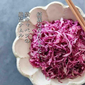 綺麗なだけじゃない、副菜としてちゃんと美味しい【紫キャベツのナムル】と、最近のお弁当