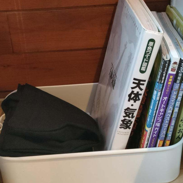 図書館で借りた本の置き場を作ったらいい感じでした〜(*^^*)