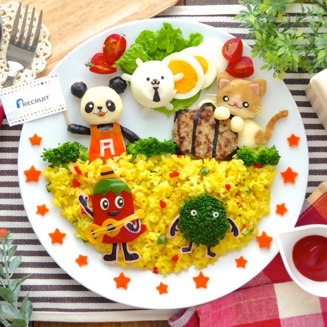 キャラ弁依頼品☆リクルートキャラクターワンプレートランチ