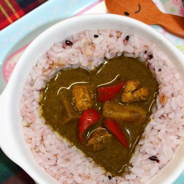 ﾟ･*:.｡.【幼児食】7/13ほうれん草の甘~いグリーンカレー.｡.:*･ﾟ