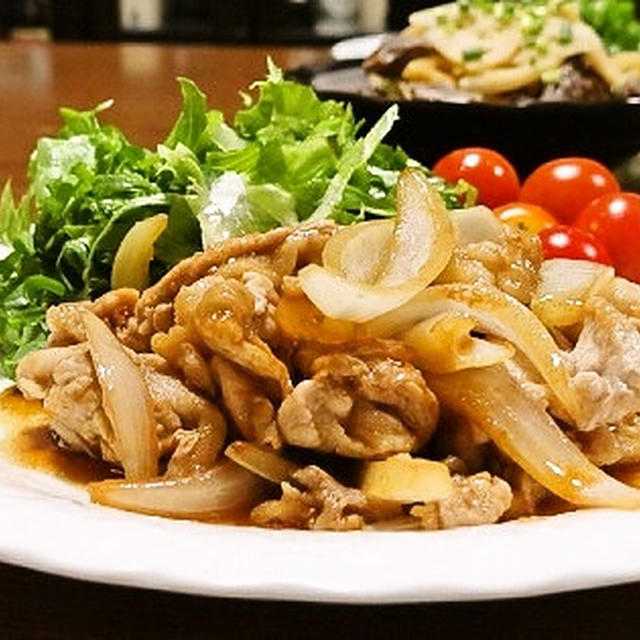 うちのしょうが焼きと芋虫パン