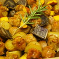 イタリアンソーセージとカラフル野菜のぎゅうぎゅう焼き