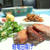 鮭の　ﾀﾂﾀあげ　＆　ｸﾙﾄﾝ　ｻﾗﾀﾞ　献立