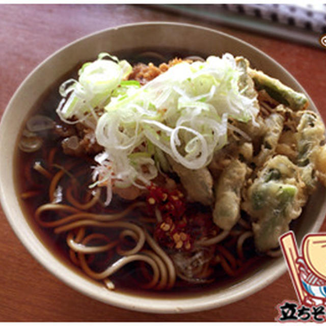 立ち蕎麦行脚「そば千のオキアミ天そば+インゲン天」