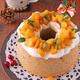 りんごのキャラメリゼシフォンケーキ☆ラフな簡単デコでクリスマスケーキ