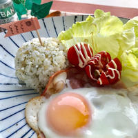 バジルライスで簡単ハッピー朝ご飯
