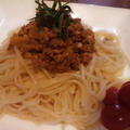 レンジで肉みそうどん