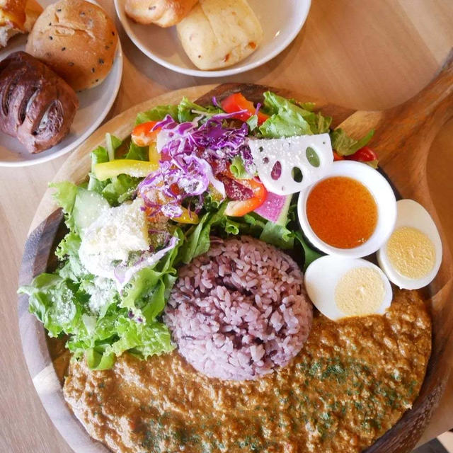 おやさいガーデンTIERRAのタイ風スパイスキーマカレー、今日の昼ごはん#私のごはん