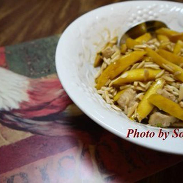 鶏胸肉とマンゴの中華炒めのレシピ