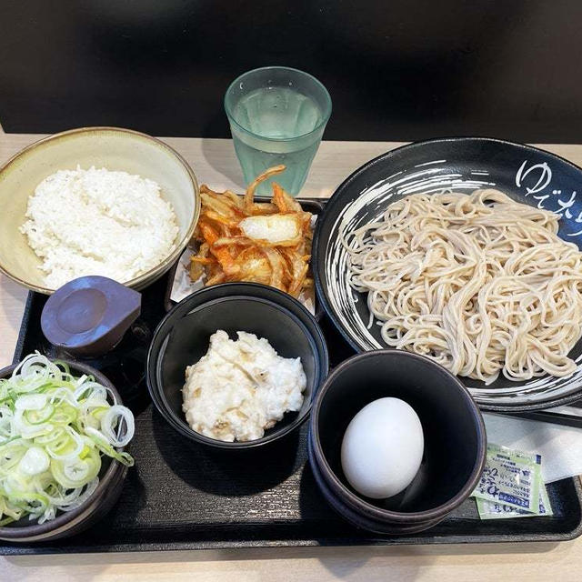 月見芋ミニ丼セット・もりそばを啜る（番外編）〜ゆで太郎〜