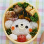 【リンゴを持った白クマちゃんのお弁当＊キャラ弁】